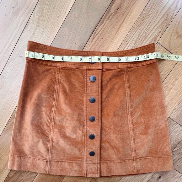 Madewell Button Velvet Skirt in Orange Womens Size 0 - Picture 9 of 9
